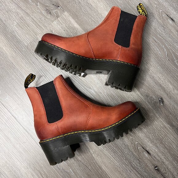 Dr. Martens Rometty Wyoming Leather Platform Chelsea Boots Brick US Women's 7 - Picture 7 of 12